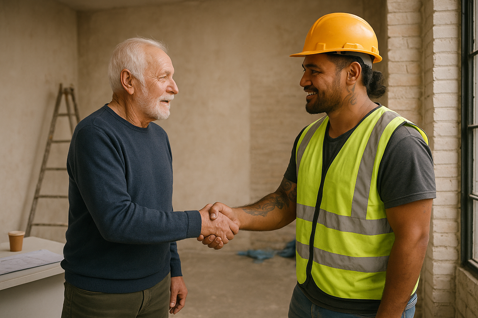 Happy FairTrades tradies celebrating success